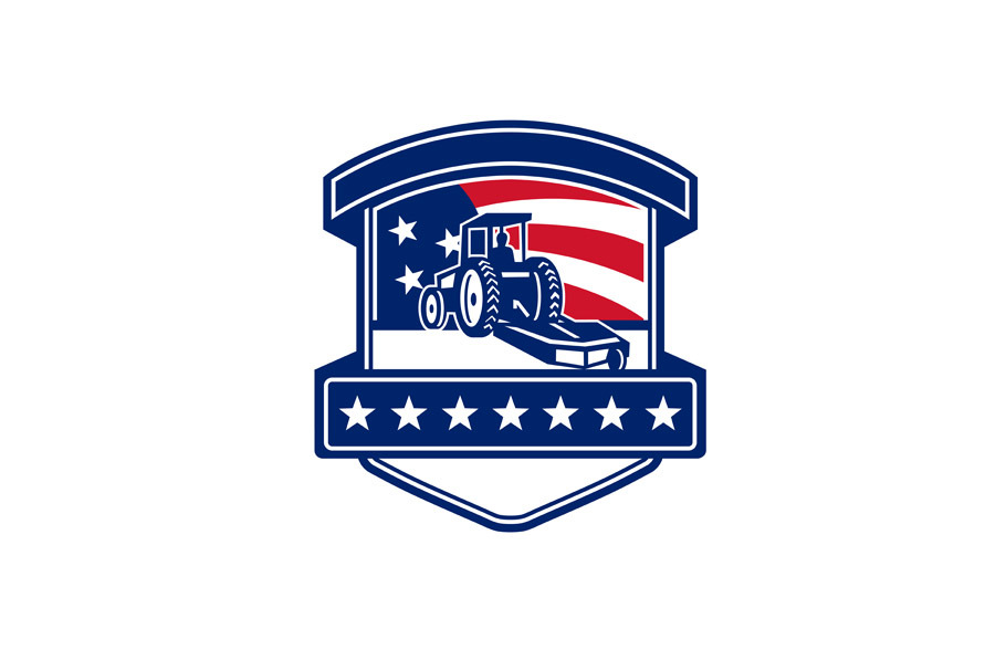 Brush Hogging Services USA Flag Badg