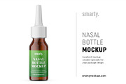 Amber nasal bottle mockup