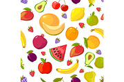 cartoon fruits pattern. colorful