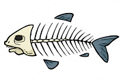 Fish skeleton doodle