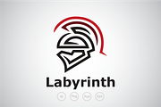 labyrinth Sparta Logo Template