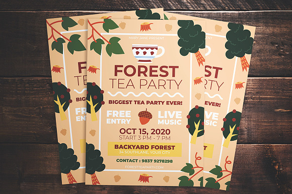 Forest Tea Party Flyer in Flyer Templates - product preview 1