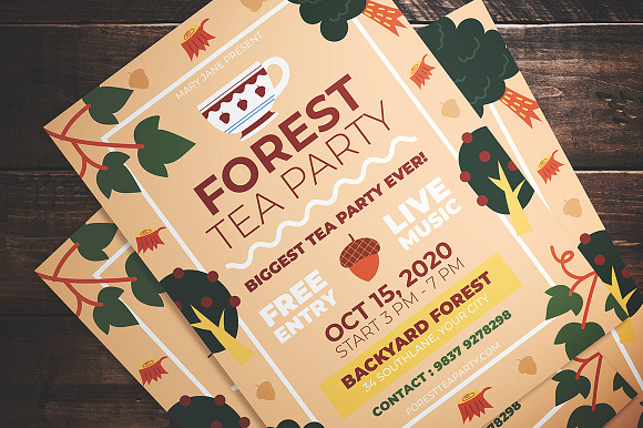 Forest Tea Party Flyer in Flyer Templates - product preview 2
