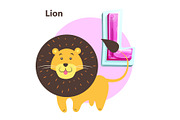 Lion for L Letter in English