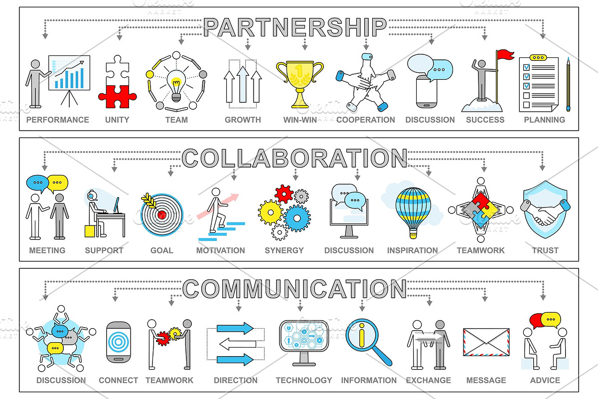 Partnership Collaboration Set Vector in Illustrations - product preview 8