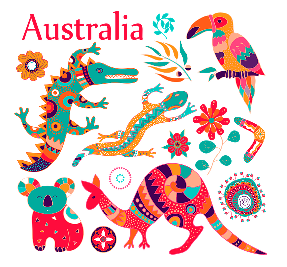 Pattern "Australia" + elements in Illustrations - product preview 2