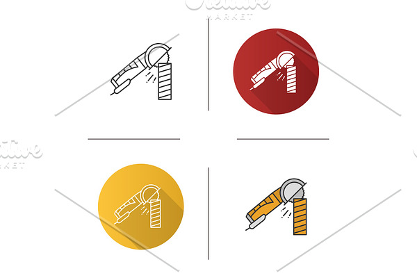 Angle grinder machine icon