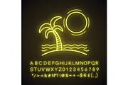 Island neon light icon