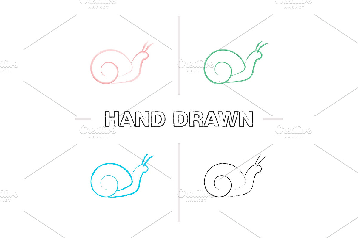 Snail hand drawn icons set in Icons - product preview 8