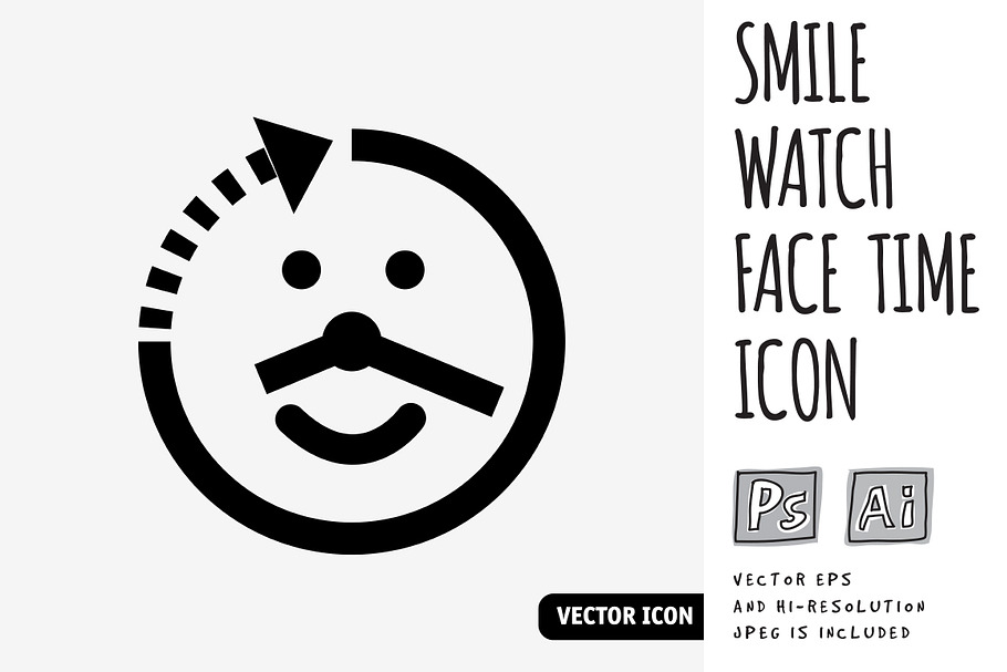 Smile watch face time icon in Icons - product preview 8