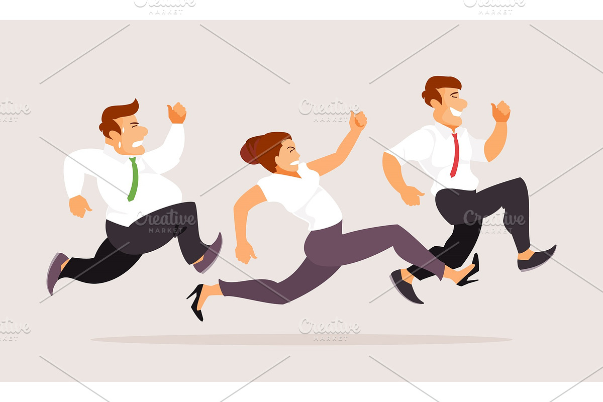 Running business people vector in Illustrations - product preview 8