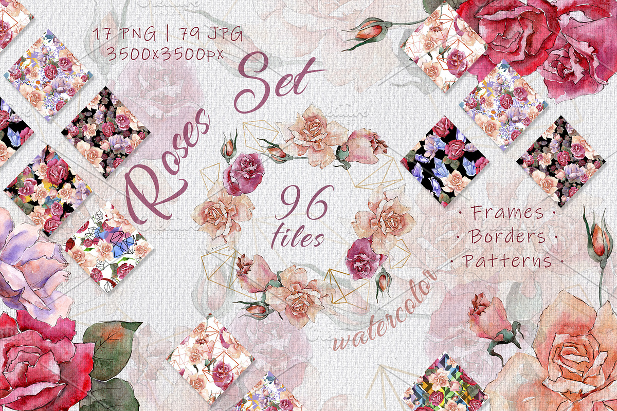 Pink and beige roses PNG watercolor  in Illustrations - product preview 8