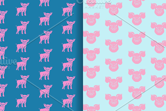 Hand Drawn Pigs and Patterns in Illustrations - product preview 6