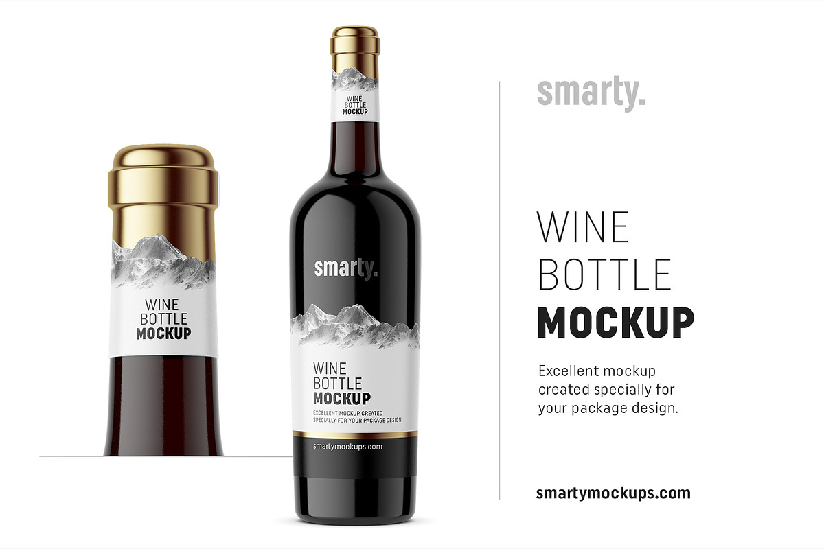 Wine bottle mockup in Product Mockups - product preview 8