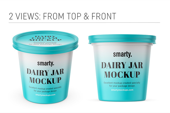 Dairy jar mockups in Product Mockups - product preview 3