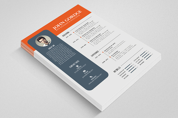 Professional CV Resume Word Template in Resume Templates - product preview 1