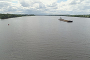 Barge on the river Volga