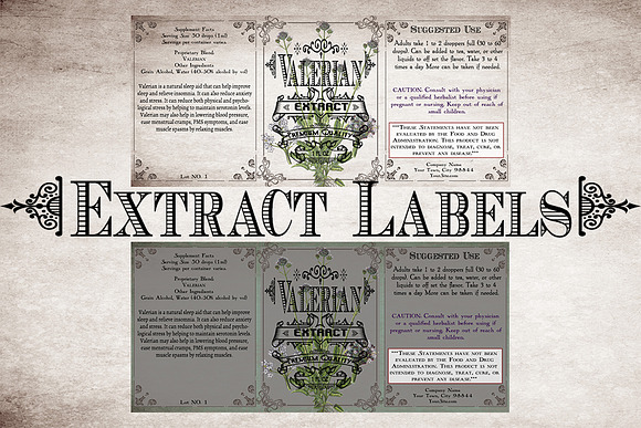 Valerian Vintage Labels in Stationery Templates - product preview 2