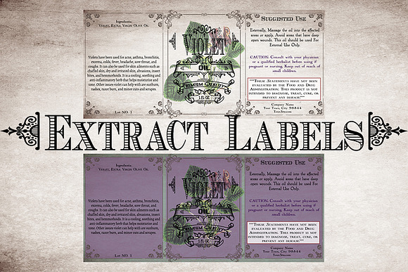 Violet Vintage Labels in Stationery Templates - product preview 2