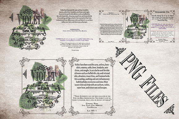 Violet Vintage Labels in Stationery Templates - product preview 4
