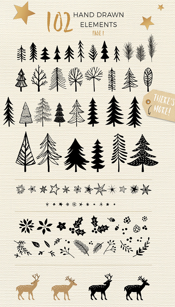 JOY TO THE WORLD HOLIDAY DESIGN KIT in Illustrations - product preview 4