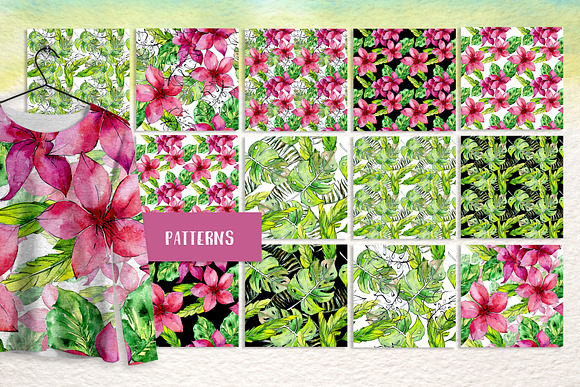 Tropical leaves collection PNG set in Illustrations - product preview 6