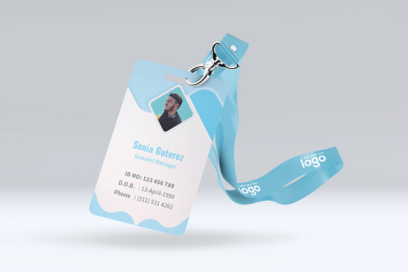 Blue ID Card Design in Stationery Templates - product preview 1