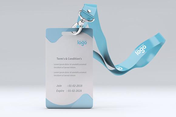 Blue ID Card Design in Stationery Templates - product preview 4