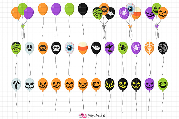 Halloween Balloons clipart in Objects - product preview 1