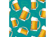 Beer Mug Seamless Pattern