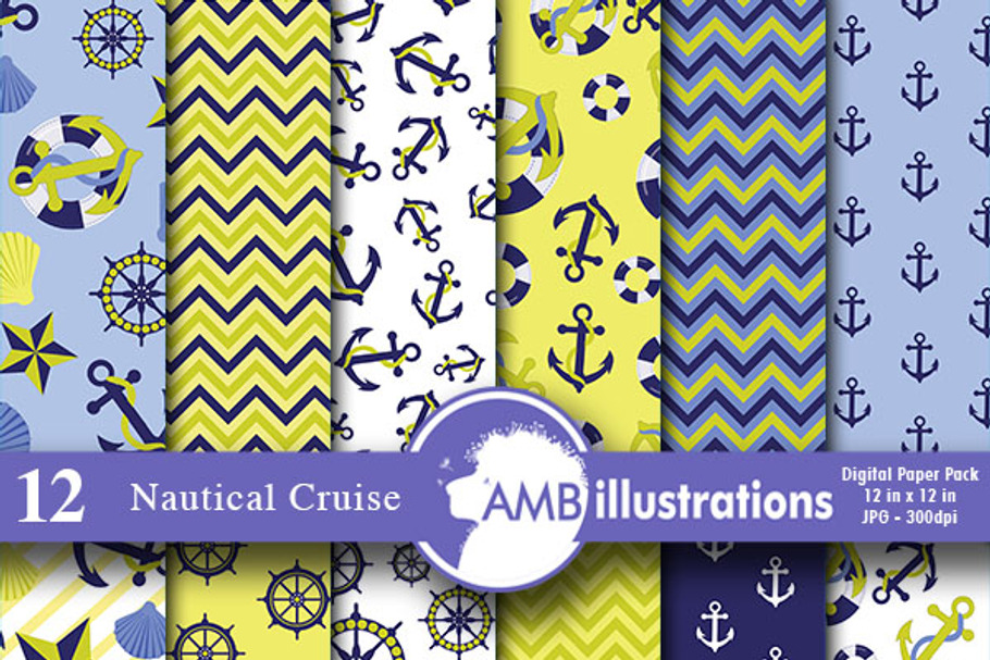 Nautical Digital Papers,  AMB-519 in Patterns - product preview 8
