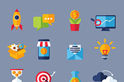 Digital marketing online icons set