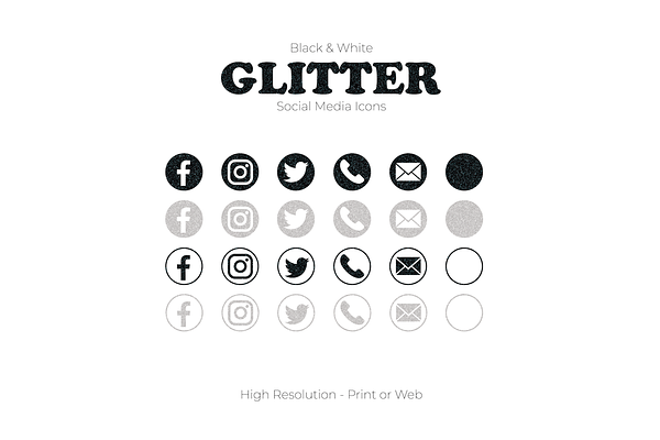 Glitter Black & White Social Media