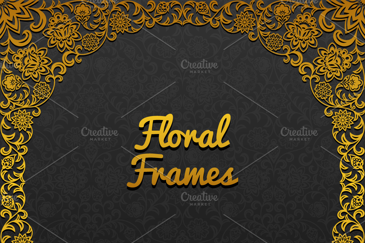 Frames with floral ornament in Illustrations - product preview 8
