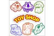 Baby toy set. Cute object for small