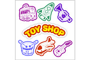 Baby toy set. Cute object for small