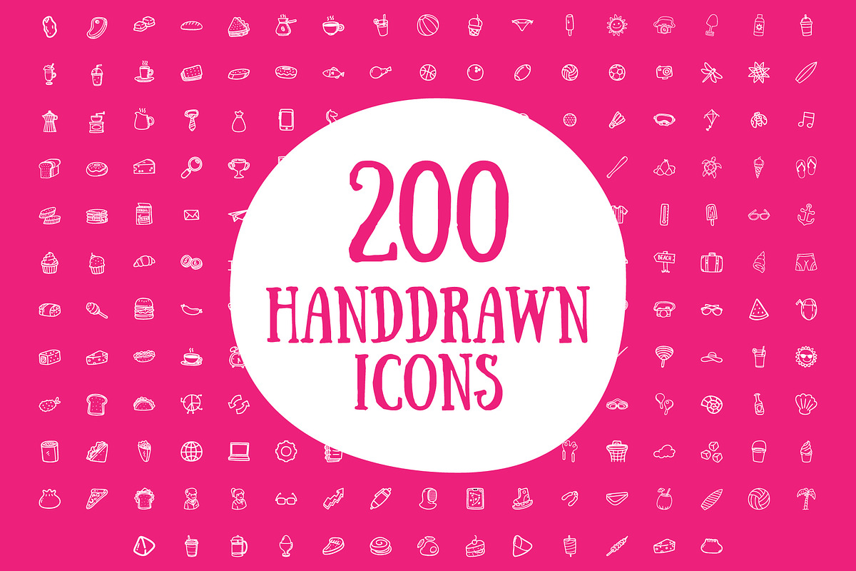 200 Hand drawing Line Icon Pack in Icons - product preview 8