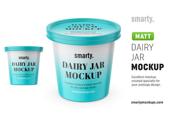 Dairy jar mockups in Product Mockups - product preview 5