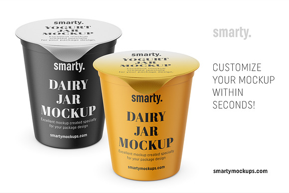 Yogurt jar mockup in Product Mockups - product preview 2