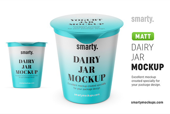 Yogurt jar mockup in Product Mockups - product preview 5