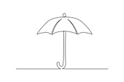 Umbrella One line drawing