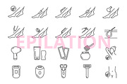 Epilation icons set
