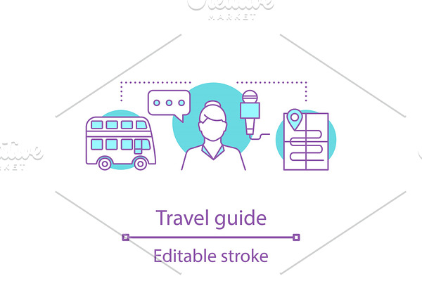 Travel guide concept icon