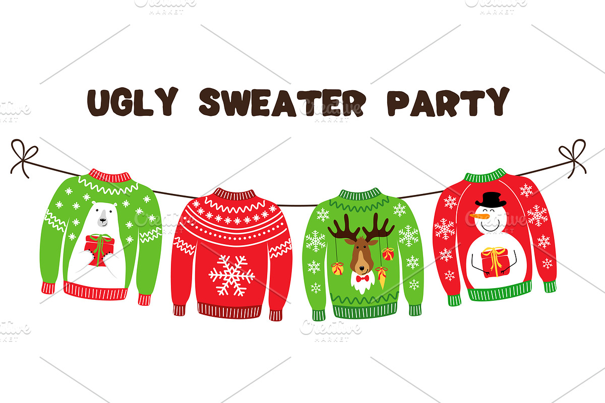 Ugly Sweater Christmas Party in Illustrations - product preview 8