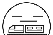 Train stroke icon, logo illustration