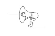 Continues line drawing of megaphone