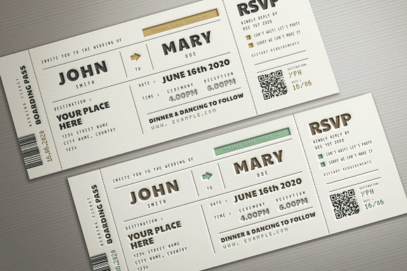 Boarding Pass Wedding Invitation in Wedding Templates - product preview 1