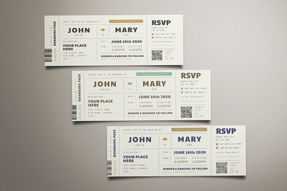 Boarding Pass Wedding Invitation in Wedding Templates - product preview 2