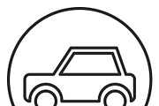 Car stroke icon, logo illustration