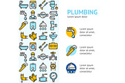 Plumbing Signs Banner Vecrtical